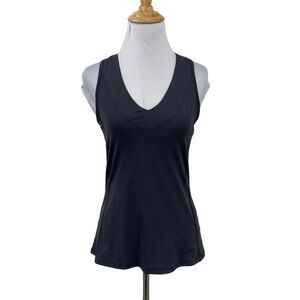 Lija Built In Bra Top Womens M Medium Gray Racerback Sleeveless Back Cutout Tank